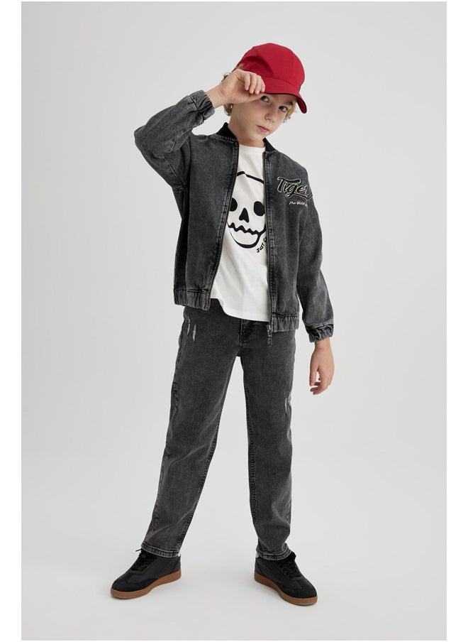 DeFacto Boy Bomber Long Sleeve Denim Jacket  - Image 4