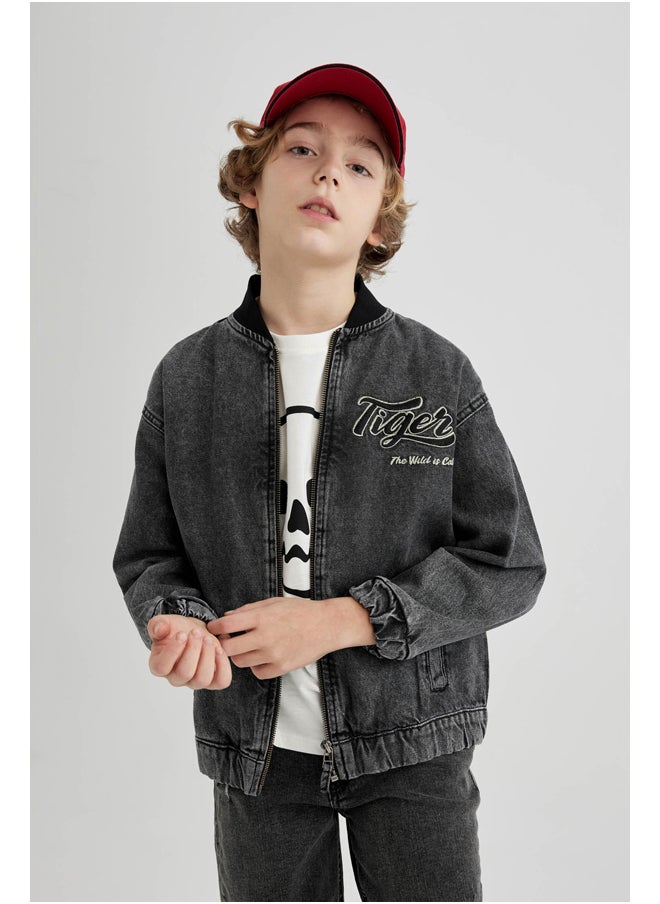 DeFacto Boy Bomber Long Sleeve Denim Jacket  - Image 5