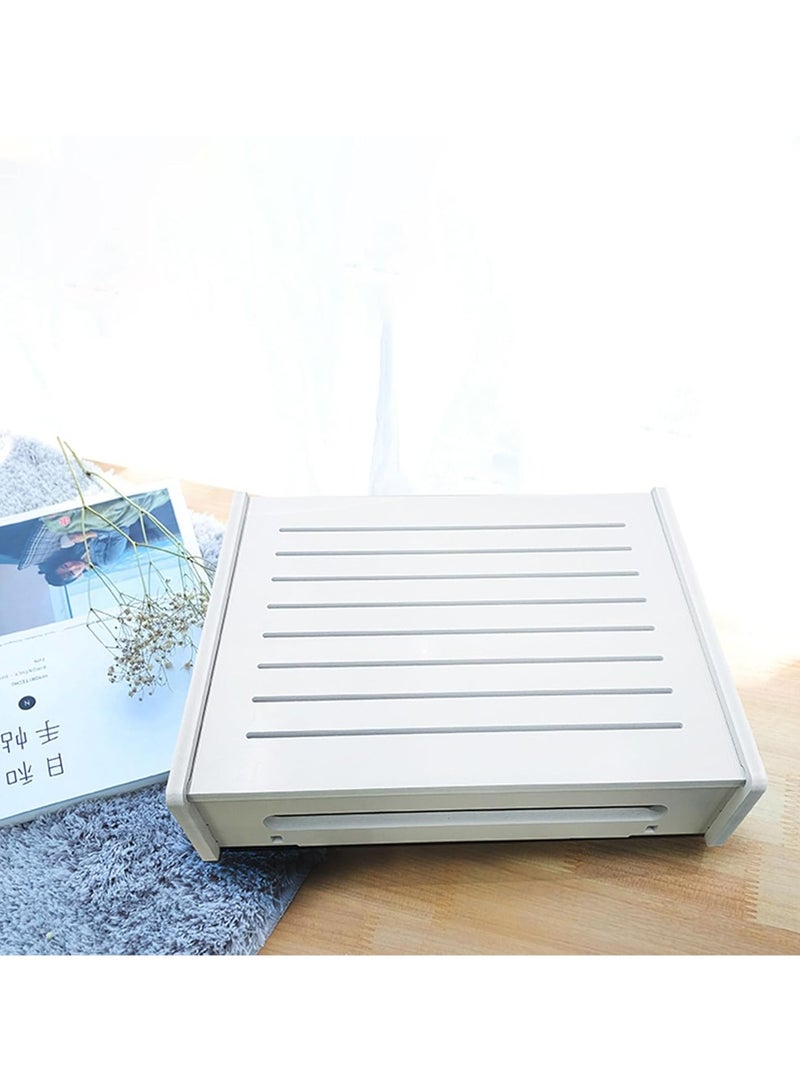 TPGP Storage Boxes Wireless Router Storage Box Punchless Rack WiFi Rack Wall Decorative Box Creative Rack White Decorative Floating Rack - Image 2