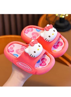 سانريو نمط كارتون Hello Kitty نعال داخلية للأطفال غير قابلة للانزلاق والتنفس ، ونعال الحمام ، ونعال الشاطئ في الهواء الطلق (مقاس 28-29 ؛ الطول الداخلي: 17 سم)  - Image 2
