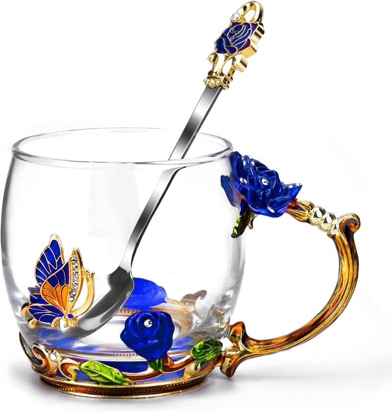 OEAGO Unique Gifts for Women Mom Coffee Mugs Gifts for Women Birthday Unique Blue Tea Cup Gifts for Women Who Have Everything Womens Gifts for Christmas - Image 1