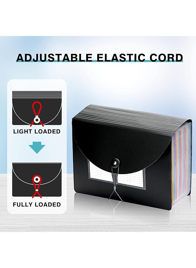 إيروريكس منظم الملفات، 24 جيبًا، مجلدات ملفات قابلة للتوسيع بحجم الخطاب للمستندات مع علامات تبويب مقسمة، منظم تخزين ملفات الورق المكتبي - Image 4