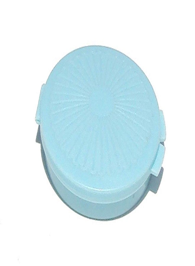 Tupperware Mini Clamshell Pill Keeper Round Pocket Container Baby Blue - Image 1