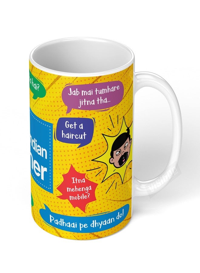 Visibee The Great Indian Father - Ceramic White Coffee Mug Unique Gift Idea For Him From Son, Daughter - Birthday Present For A Father - Fun Novelty Cup - 330 Ml - Image 3