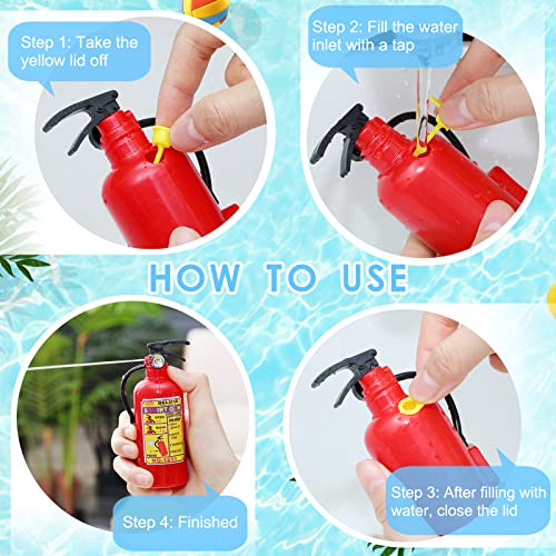 Sotiff 24 Packs 4 Inch Fire Extinguisher Toys Fire Extinguisher Mini Water Firemen Squirter for Party Favors - Image 3