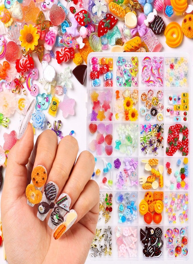 MAJOR DIJIT 3D Mix Assorted Color Nail Charms Acrylic Multi Cute Nail Art Charms Hollow Candy Jewelry Nail Supplies for Nail Art Design DIY Crafts Accessories (Charming Colors) - Image 1