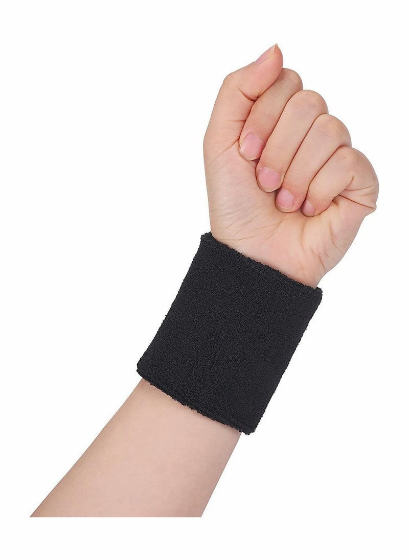 Excefore - Sweatbands Set Includes Sports Headband and Wrist Sweatbands Cotton Striped Sweat Band for Athletic Men and Women, 2 x Sweatband headband, 4 x Sports wristbands - Image 1
