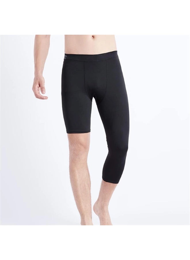 بنطال ضغط للأولاد الصغار بساق واحدة لكرة السلة 3/4 بنطال ضيق رياضي للأطفال بطبقة أساسية لكرة القدم (يمين-كبير) - Image 5