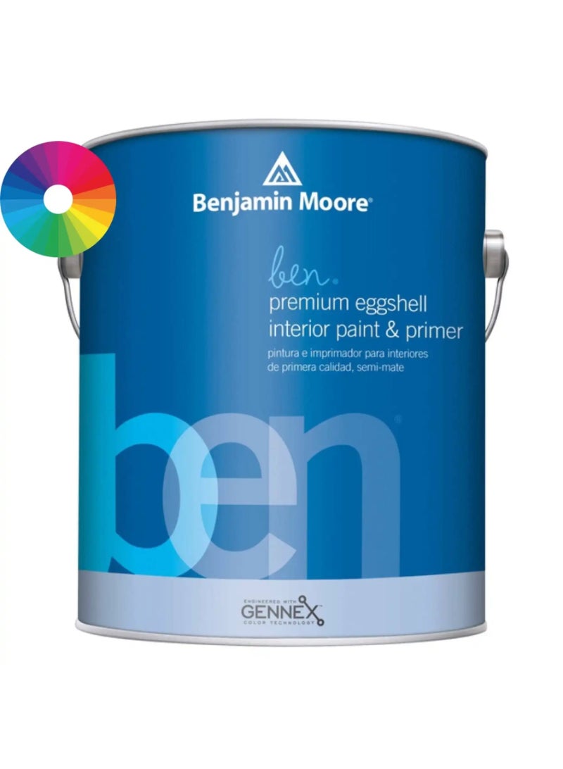 Benjamin Moore Ben Eggshell Interior Latex Paint & Primer (3.7 L, Base 1) Color Delaware Putty