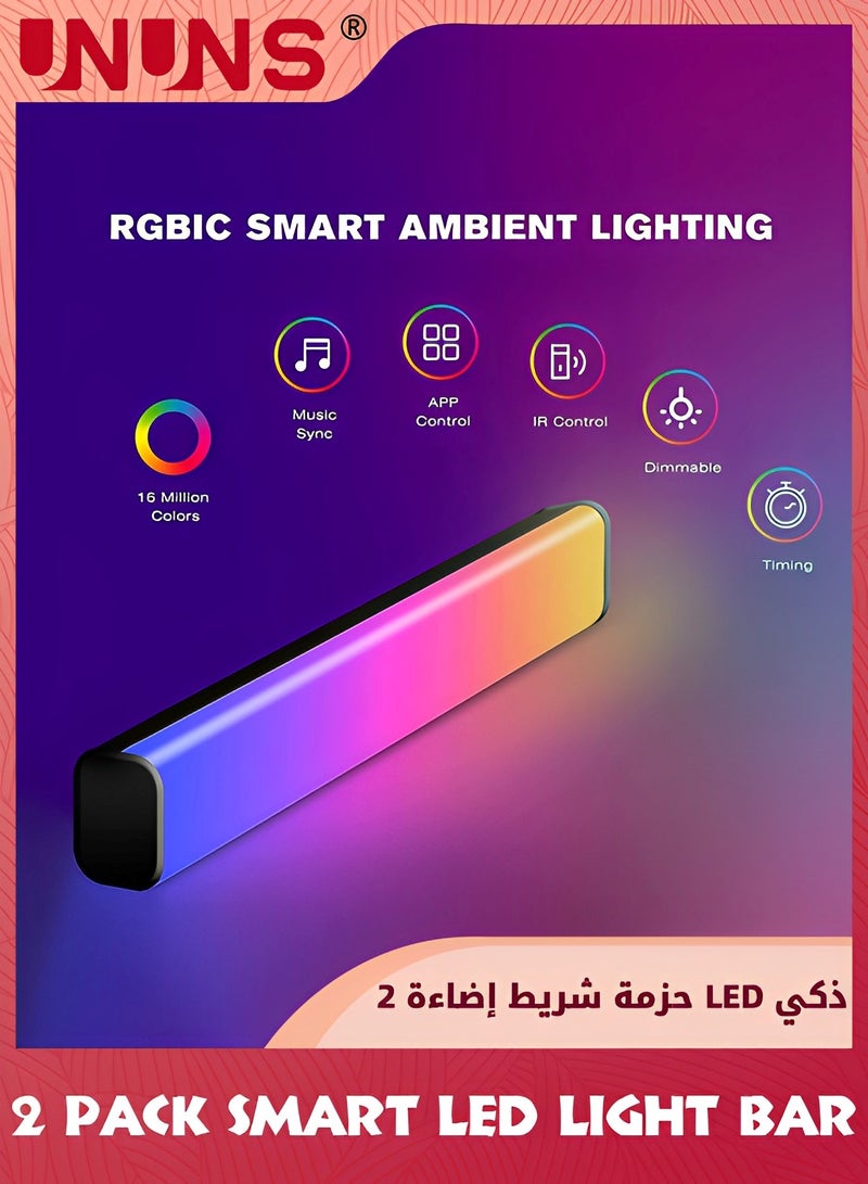 يو إن يو إن أس Smart LED Strip Lights,RGB Symphony Sound Pickup Atmosphere Light,Gaming Lights,Ambiance Backlights Music Sync Kit,Bluetooth And Remote Control,One-to-Two E-Sports Desktop Atmosphere Light - Image 4