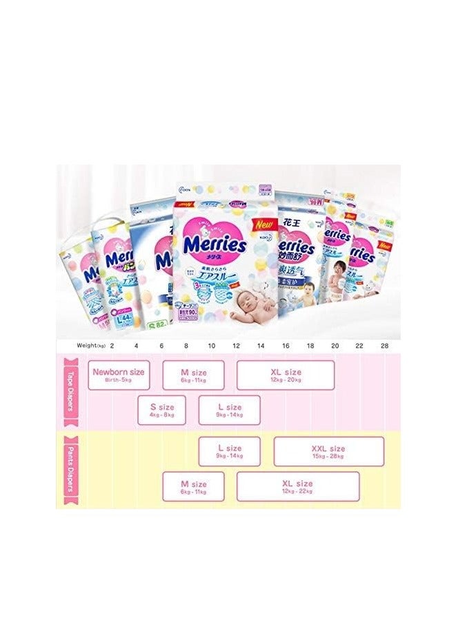 Merries Kao Baby Diapers Merries Infant Diaper S54 4-8kg ,Pack of 3 - Image 2