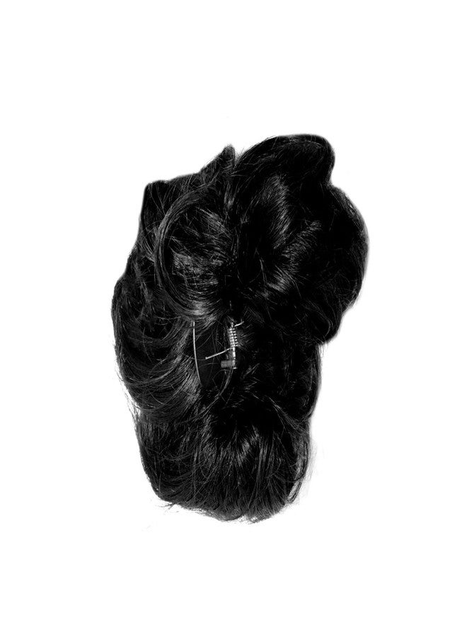 Fully Hair Bun Extension with Clutcher for Women and Girls (Black) - Image 3