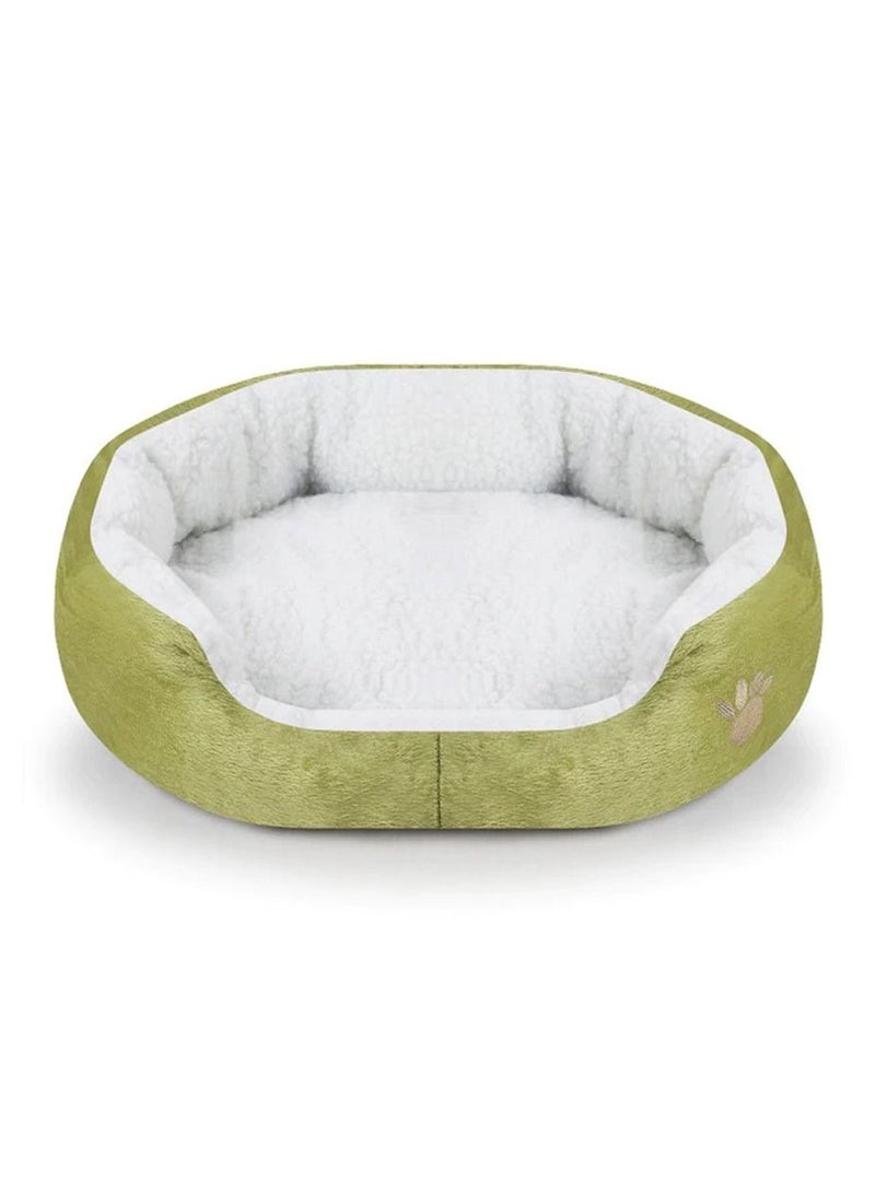 MARGOUN Dog Bed Pet Cat Bed Soft Fluffy Cushion Bed Comfortable and Washable Pet Mattress 40x45cm Green - Image 1