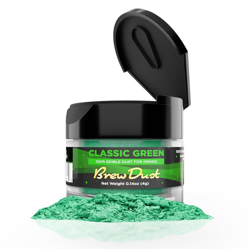 Bakell Brew Glitter - Classic Green Brew Dust (4g, 1x Shaker Jar) Edible Glitter for Drinks, Cocktails, Beer, Garnish & Beverages! - Image 1
