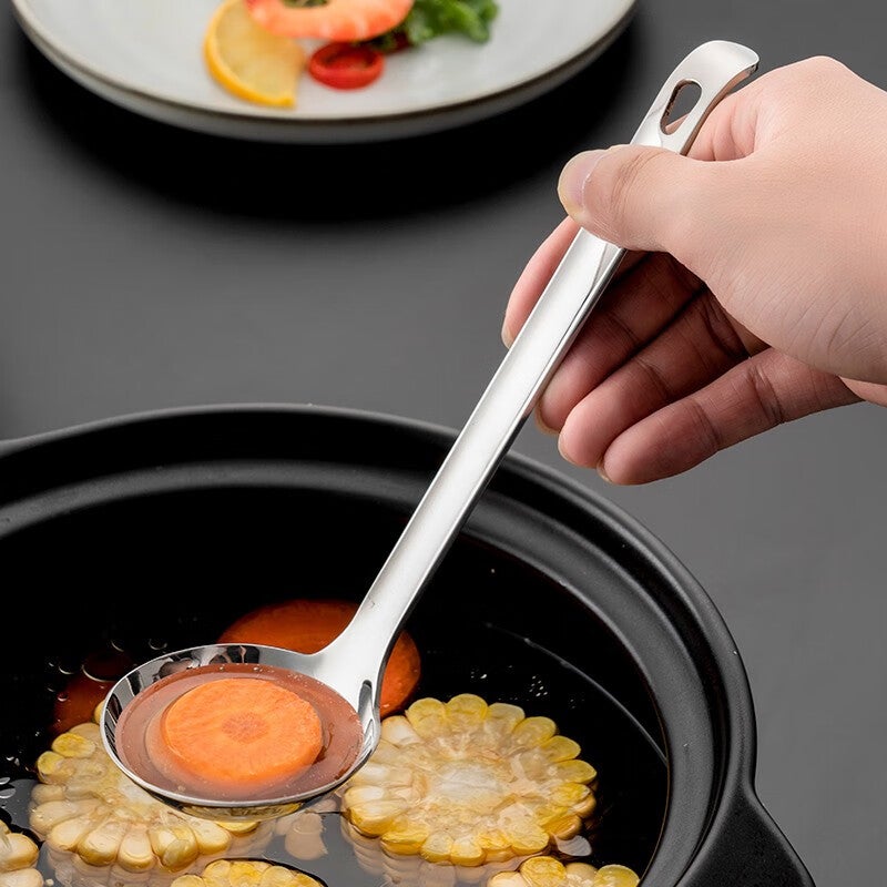 Onlycook 316L الفولاذ المقاوم للصدأ حساء مغرفة وعاء ساخن ملعقة خدمة المنزلية ملعقة للأرز عصيدة الشعرية ملعقة خدمة كبيرة للحساء والأطباق - Image 3
