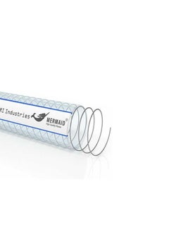 MermaidSuction Steel Wire Hose Spiral Steel Wire, High-Pressure Flexible Vinyl Hose Heavy Duty Clear Suction Tube, Non-Toxic (2-1/2 inch X 20M)
