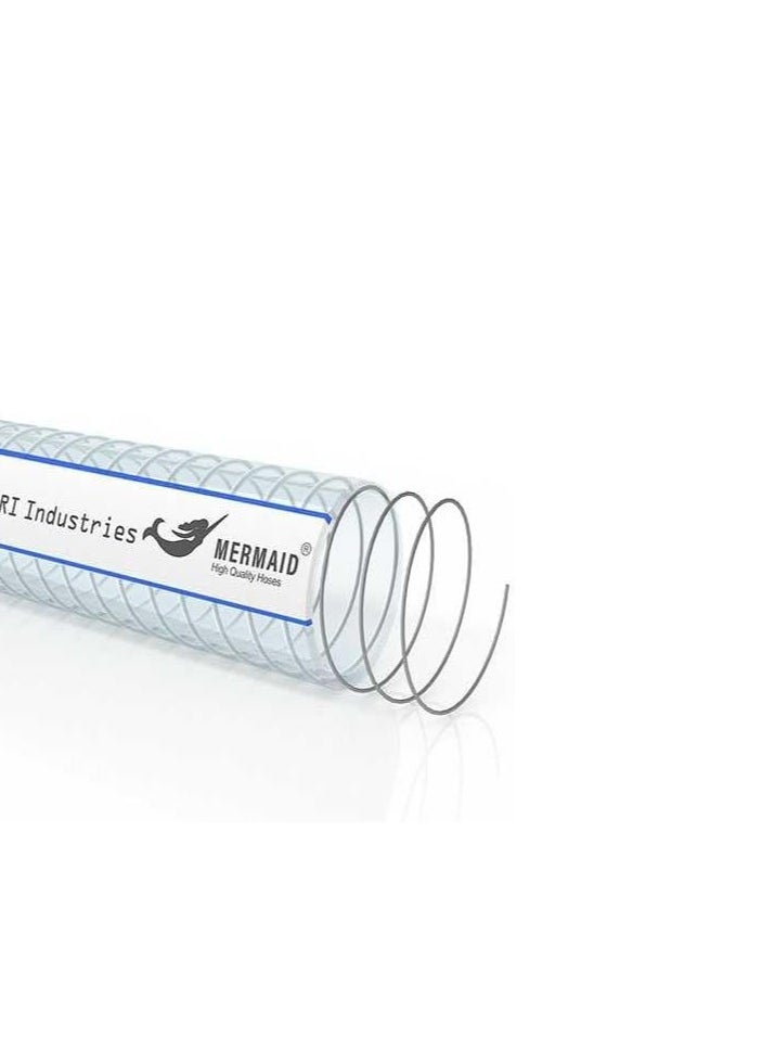 Mermaid - MermaidSuction Steel Wire Hose Spiral Steel Wire, High-Pressure Flexible Vinyl Hose Heavy Duty Clear Suction Tube, Non-Toxic (2-1/2 inch X 20M) - Image 1