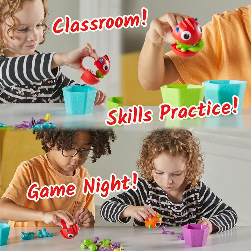 hand2mind Hand2Mind Grab That Monster Fine Motor Activity Set Occupational Therapy Toys for Toddlers 34 Pincer Grasp Toys Play Therapy Games  - Image 5