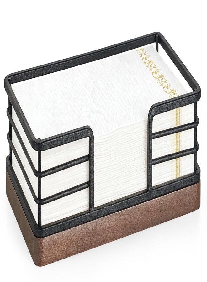Mkono Guest Towel Holder Tray for Bathroom Napkins Holder for Table Wooden Rectangle Disposable Hand Towel Basket for Kitchen Counter Dining Room Vanity Coffee Bar Party - Image 1