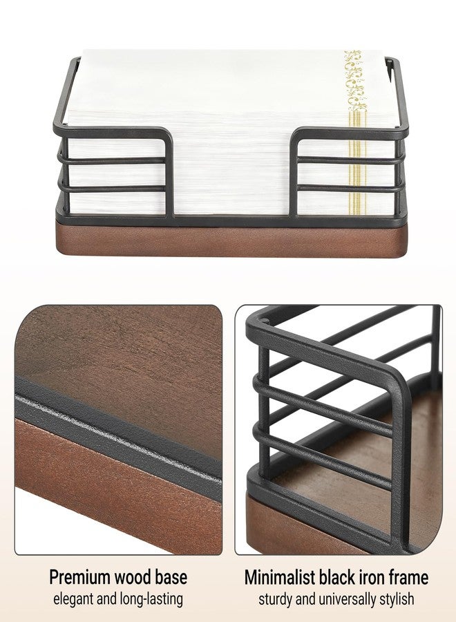 Mkono Guest Towel Holder Tray for Bathroom Napkins Holder for Table Wooden Rectangle Disposable Hand Towel Basket for Kitchen Counter Dining Room Vanity Coffee Bar Party - Image 4