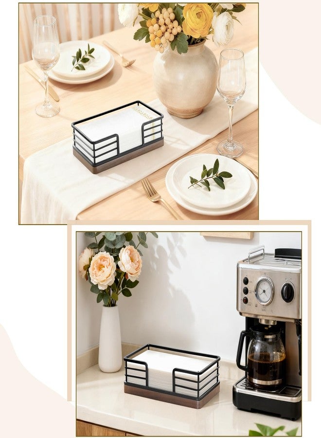 Mkono Guest Towel Holder Tray for Bathroom Napkins Holder for Table Wooden Rectangle Disposable Hand Towel Basket for Kitchen Counter Dining Room Vanity Coffee Bar Party - Image 3