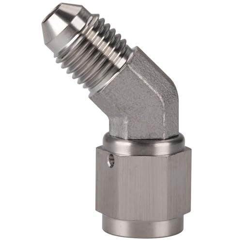 Podavelle 4AN Male to 4AN Female 45 Degree Swivel Stainless Steel Brake Fitting Adapter Coupler - Image 1