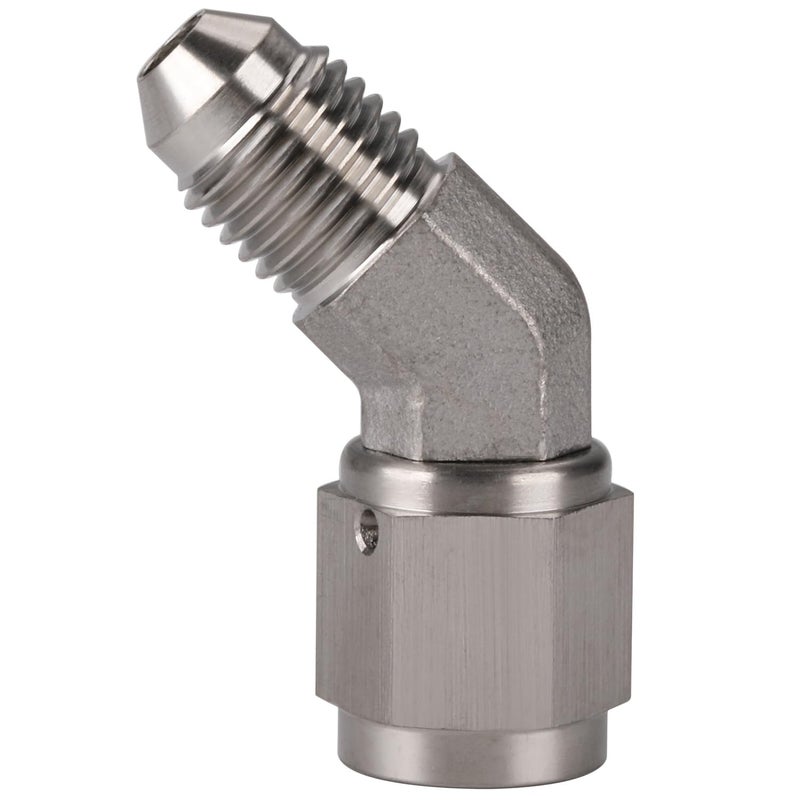 Podavelle 4AN Male to 4AN Female 45 Degree Swivel Stainless Steel Brake Fitting Adapter Coupler - Image 2