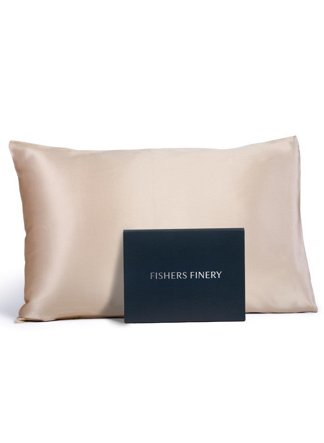 Fishers Finery 25mm 100% Pure Mulberry Silk Pillowcase, Good Housekeeping Winner (Taupe, Standard) - Image 1