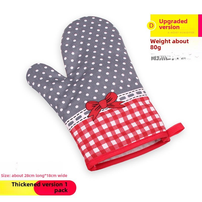 Thick Cotton Insulated Oven Gloves Bow 