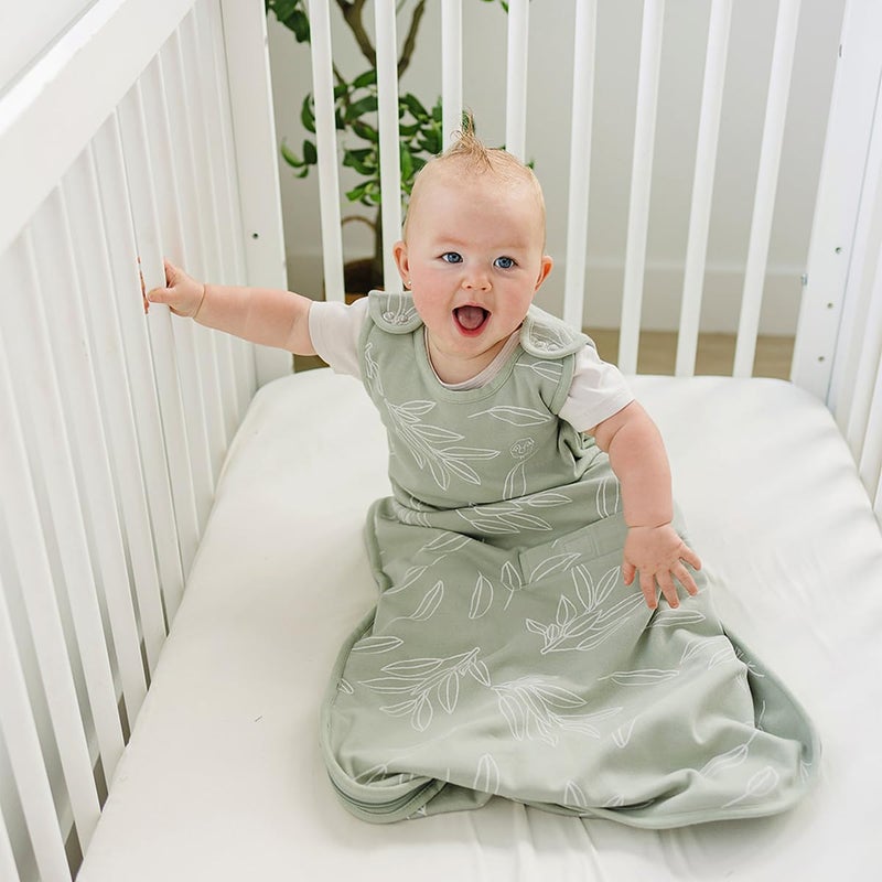 Woolino 4 Season Ultimate Baby Sleep Sack â€“ Merino Wool Baby Sleeping Bag, Organic Cotton Outer, Temperature Regulating Wearable Blanket, All Season, 2 Monthsâ€“2 Years - Sage - Image 3