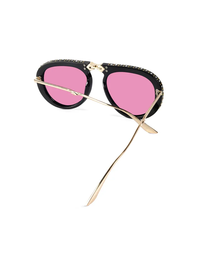 Woggles Red Pappy Crystara Pink Aviator Sunglasses