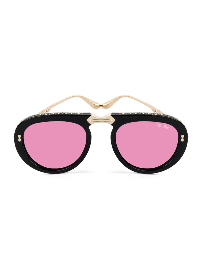 Woggles Red Pappy Crystara Pink Aviator Sunglasses