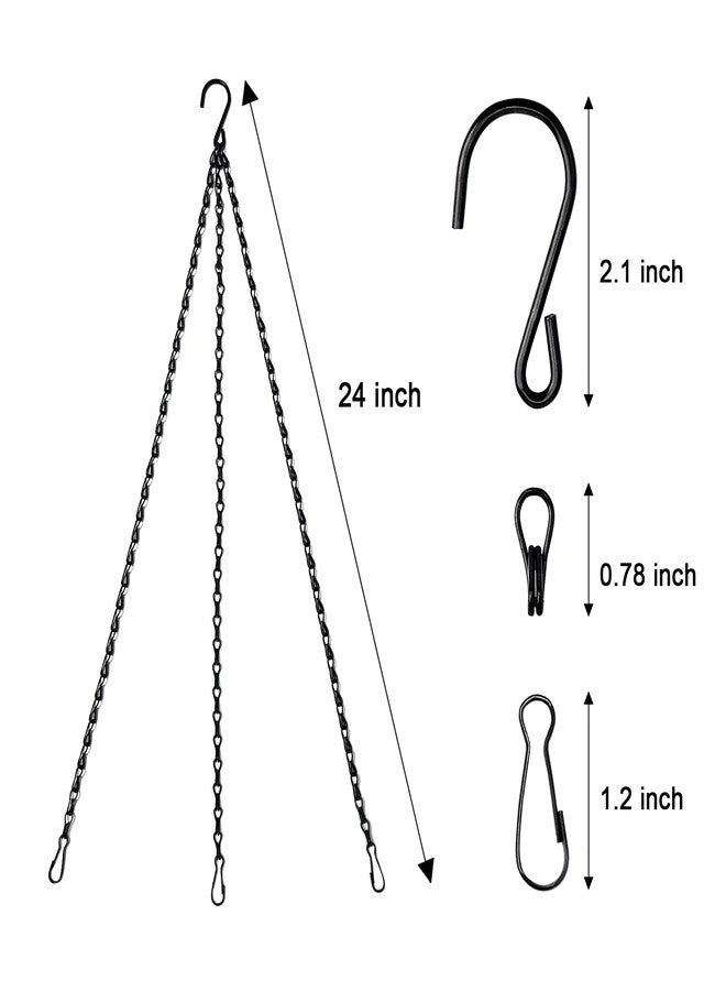 Benvo 24 inch Long Hanging Chains for Plants Flower Pot Basket Chains 3 Point Replacement Chain Hangers for Lanterns, Bird Feeders, Planters and Other Ornaments (Pack of 3) - Image 2