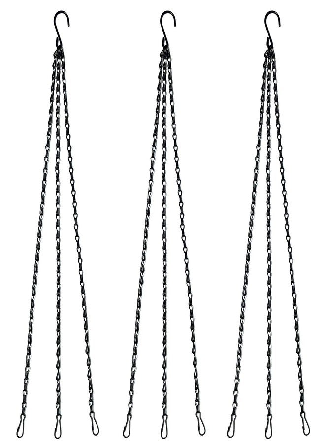 Benvo 24 inch Long Hanging Chains for Plants Flower Pot Basket Chains 3 Point Replacement Chain Hangers for Lanterns, Bird Feeders, Planters and Other Ornaments (Pack of 3) - Image 1