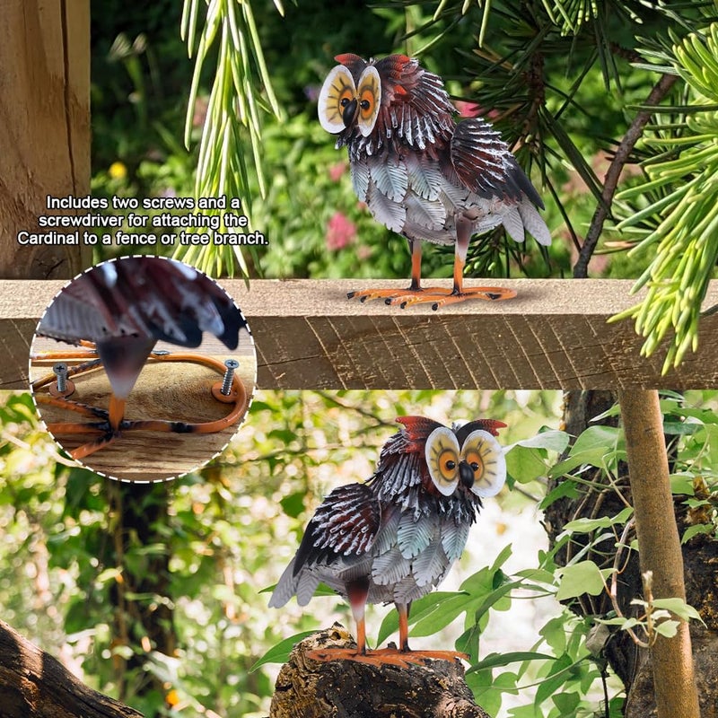 hogardeck Owl Garden Decor Outdoor Statues, Large Metal Bird Standing Yard Art, Lawn Sculptures Ornaments for Outside Patio Pond Backyard, Holiday Sympathy Gifts for Grandma Mom - Image 4