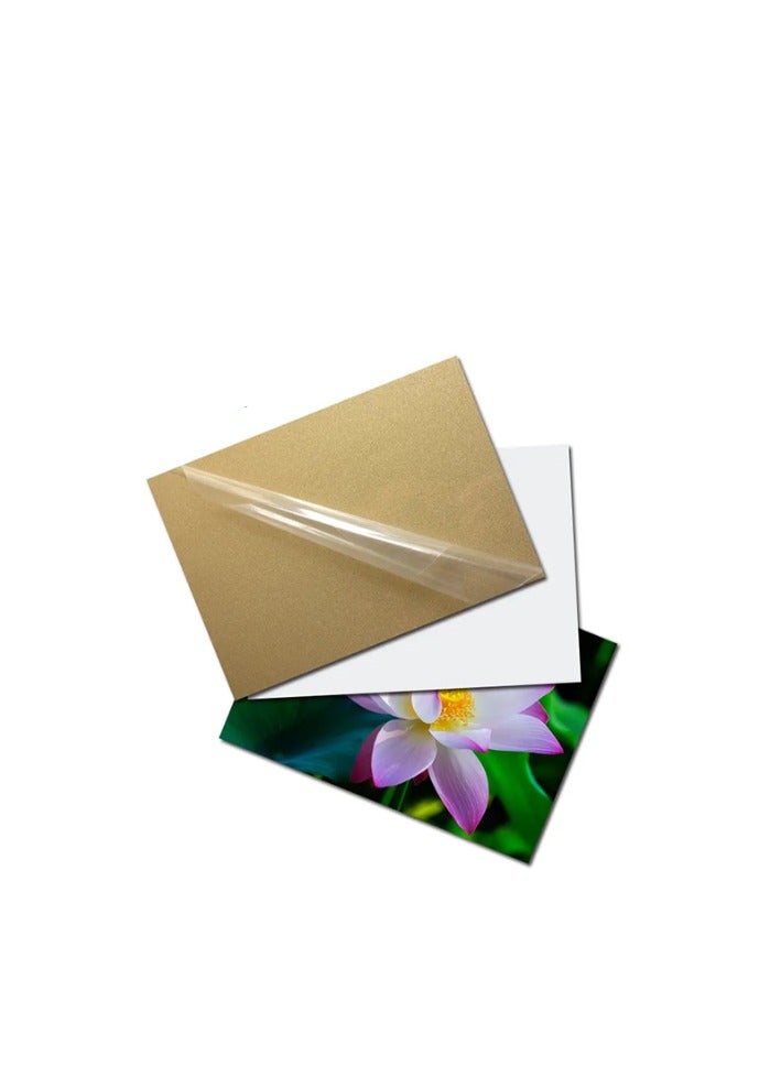 Kalon Premium A4 Sublimation  Aluminum Metal Sheets GOLD Finishes Glossy PACK OF 10PCS - Image 1