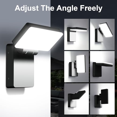 Juyace 60W Led Outdoor Wall Park Flood Light Modern Exterior Security Lighting Fixture for House with Rotate Freely 6000lm 5000k IP65 Waterprroof Floodlight for Above Garage - Image 5
