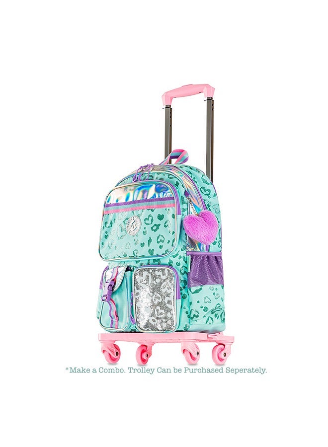 Eazy Kids - Personalized 17" School Bag Set of 3 w/Lunch Bag and Pencil Pouch - Love Green - Image 4