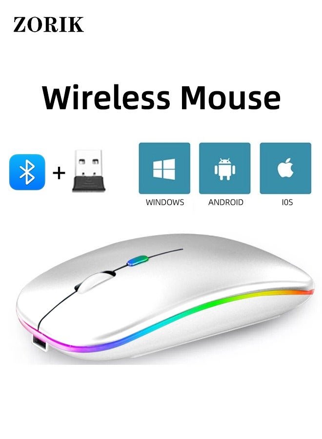 زوريك 600.0 مللي أمبير/ساعة M40 فأرة لاسلكية فائقة النقة، 2.4G فأرة لاسلكية صامتة قابلة لإعادة الشحن تصميم مريح 3 قابلة للضبط DPI - Image 1