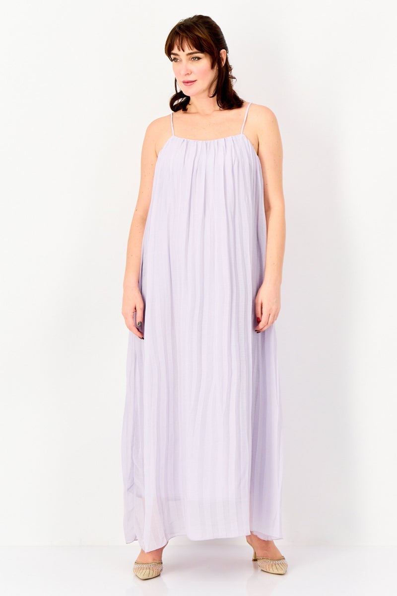 bebe Women Pleated Maxi Dress, Lavender - Image 1