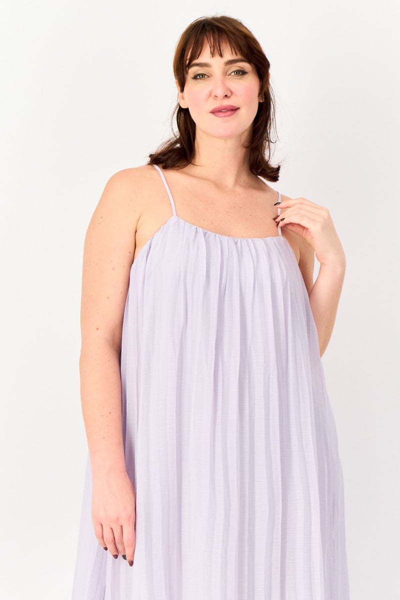 bebe Women Pleated Maxi Dress, Lavender - Image 2