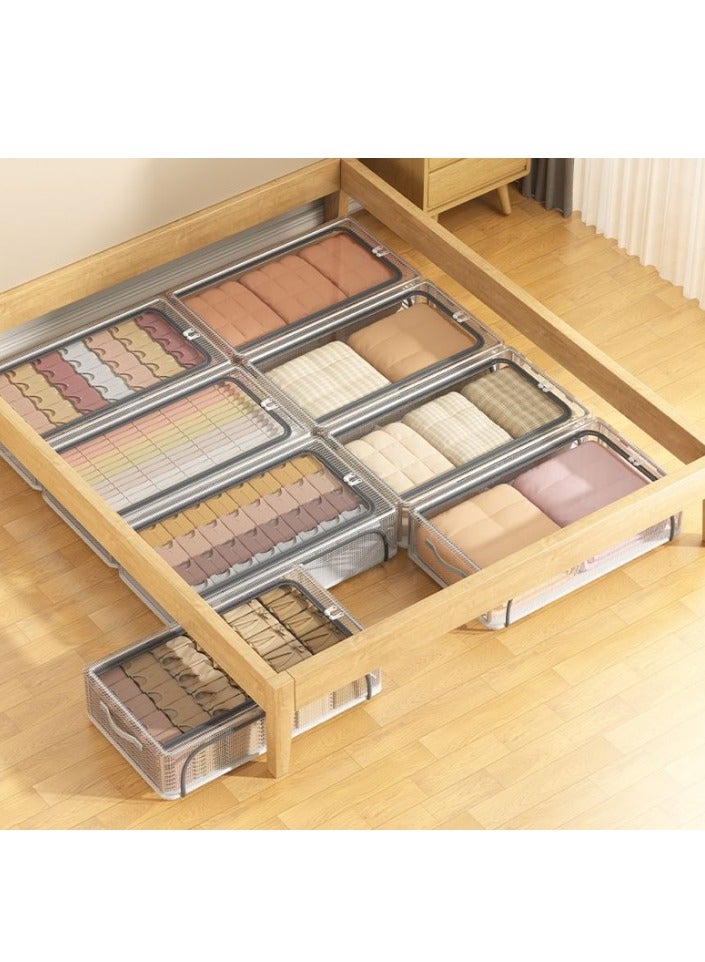6 Pack Shoe Storage Organizer Transparent Shoe Storage Box for Under Bed Stackable Shoe Organizer with Steel Foldable Shoe Rack Shoe Container Bins for Clothes Shoes Toys Space Saving（L 60*30*16cm）  - Image 4