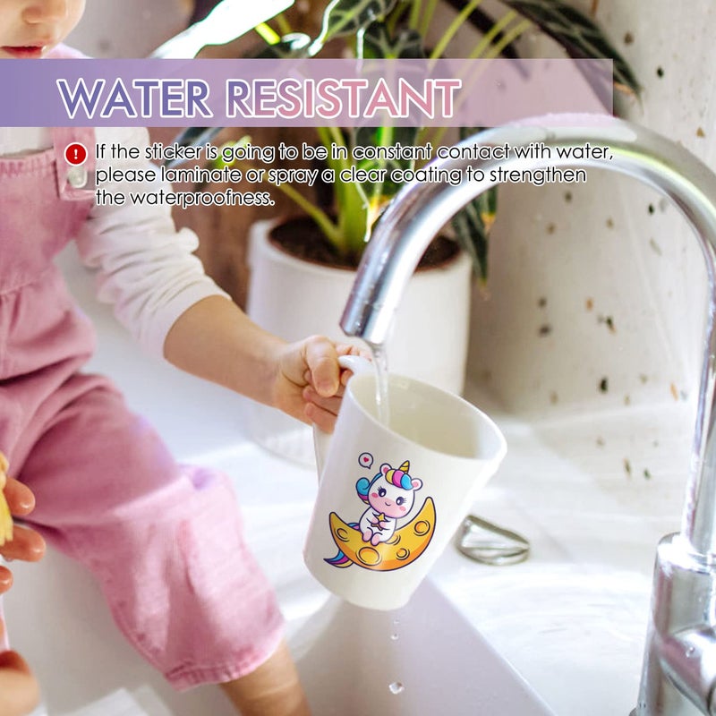 KOALA PAPER Koala Printable Vinyl Sticker Paper for Inkjet Printer - 50 Sheets White Glossy Sticker Paper, Waterproof Sticker Printer Paper 8.5x11 Inch, Tear-Resistant, Removable - Image 4