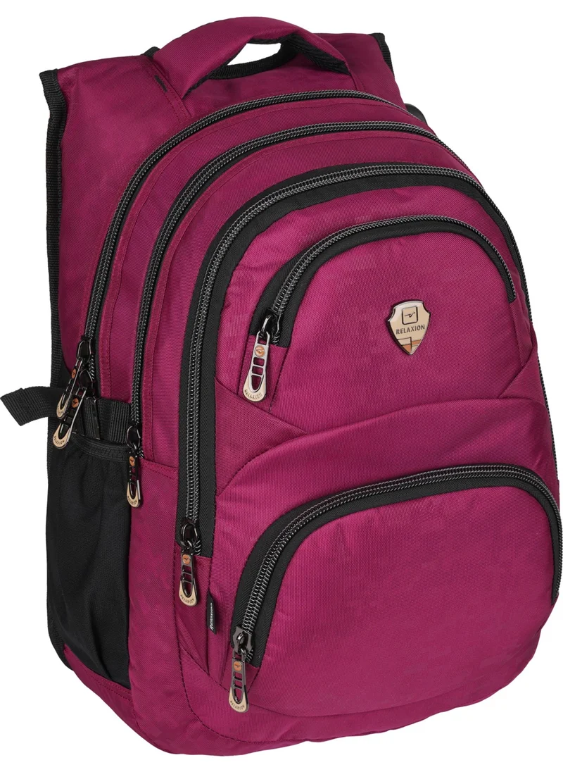 ريلاكسن 2226 Claret Red Waterproof Lined Fabric Backpack