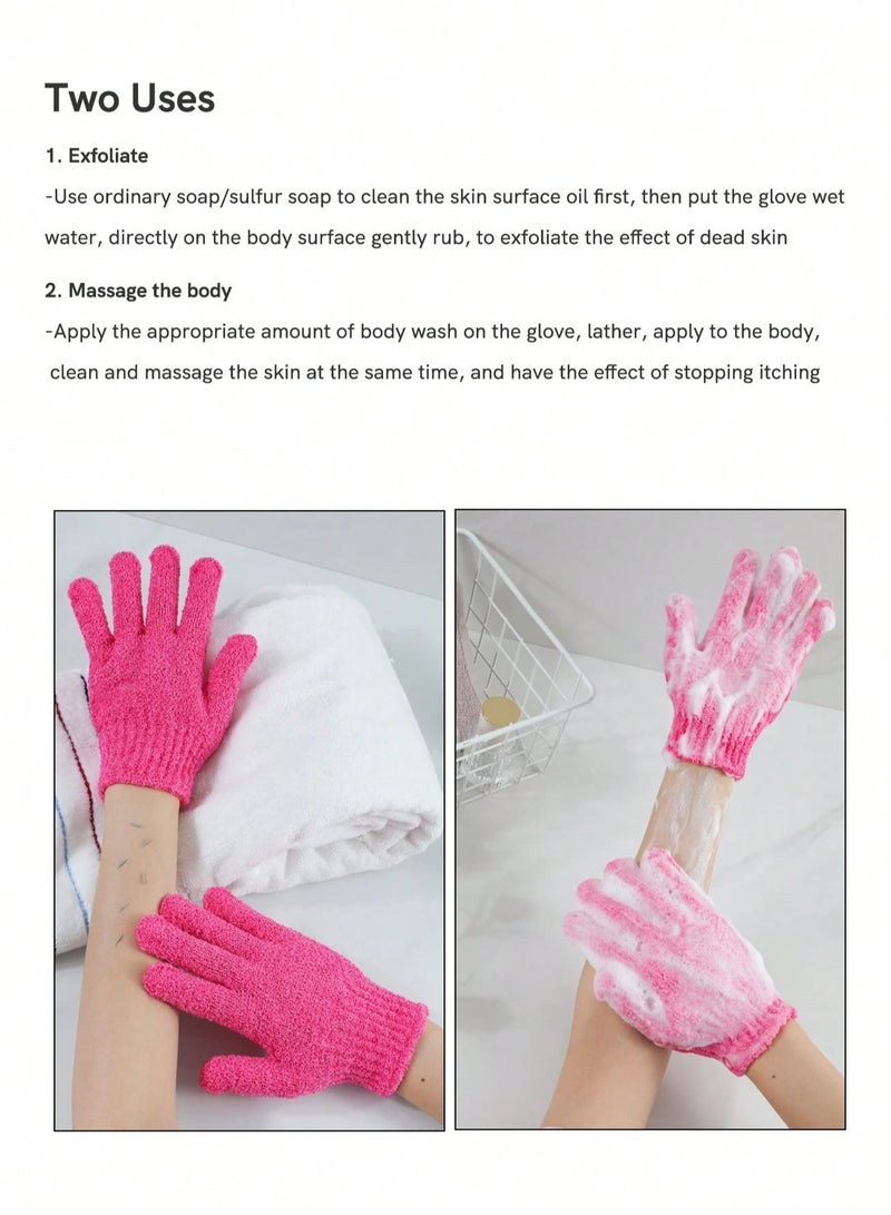 Shein Bath Exfoliating Gloves – 2 Pcs Dead Skin Removal Shower Gloves ( Color May Vary ) - Image 3
