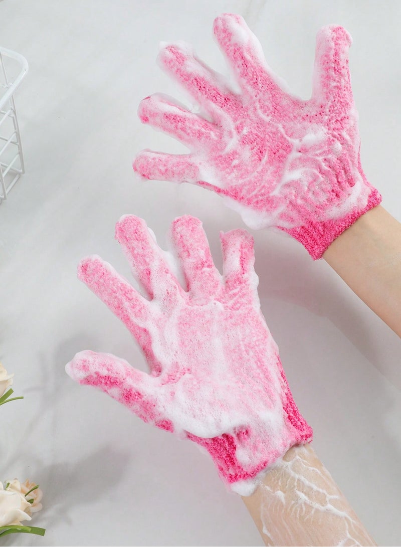 Shein Bath Exfoliating Gloves – 2 Pcs Dead Skin Removal Shower Gloves ( Color May Vary ) - Image 1