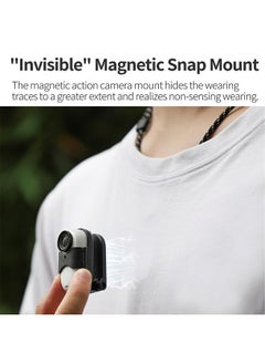 Sunnylife Magnet Pendant Compatible for Insta360 GO 3S/GO 3 Action Camera Desktop Base Stand Holder Expansion Adapter Mount Bracket Clip Clamp Magnetic Chest Mount Neck Strap Necklace Lanyard Cord POV Holder  - Image 3