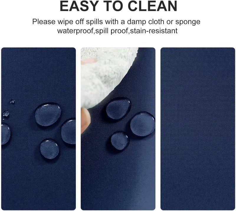 DWCN Dark Blue Round Tablecloth, Stain Protection, Washable Table Linen, Waterproof Tablecloth for Dining Room, Garden, Party, Weddings or Household, 150 cm - Image 3