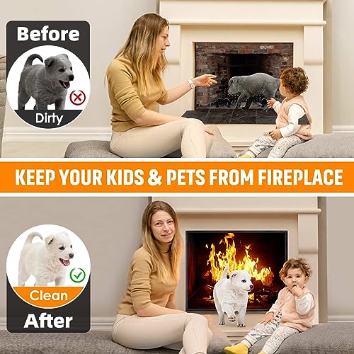 CADARA Magnetic Fireplace Draft Cover, Fireplace Blocker Blanket Stops Heat Loss, Adjustable Fire Place Draft Stopper Save Energy for Indoor Iron Frame 45" W x 34" H - Image 3
