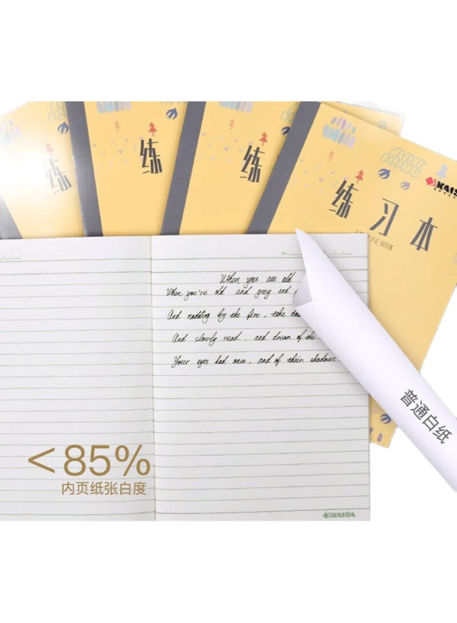 KAISA [Back To School Essential] Kaisa Exercise Notebook, 22K 20 Sheets Thick Paper Soft Copybook, 5-Pack, For Math And Chinese Homework, Ksp-0031 - Image 1